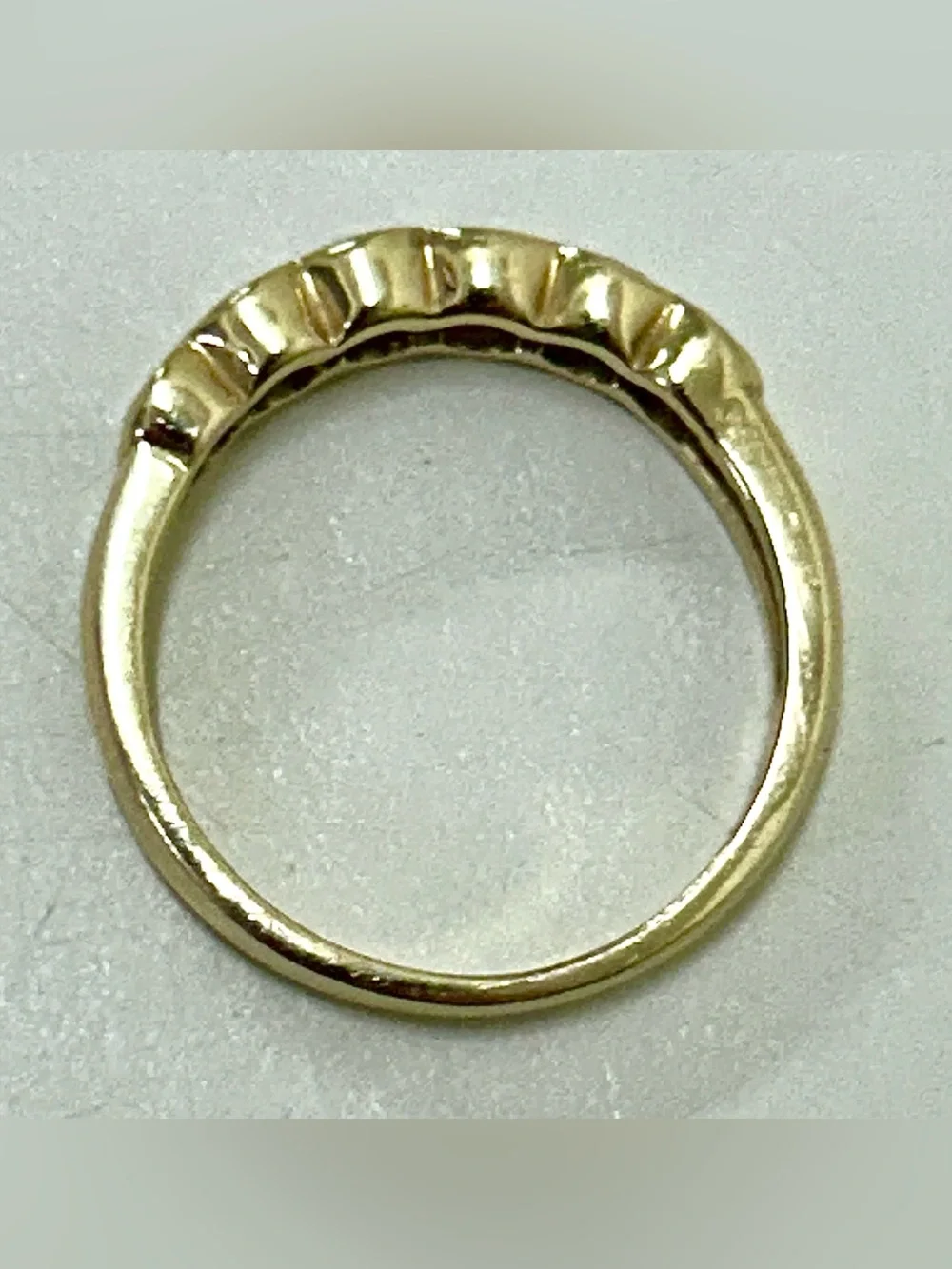 Vintage 14 Karat Gold 6 Bezel Set Diamond Ring
